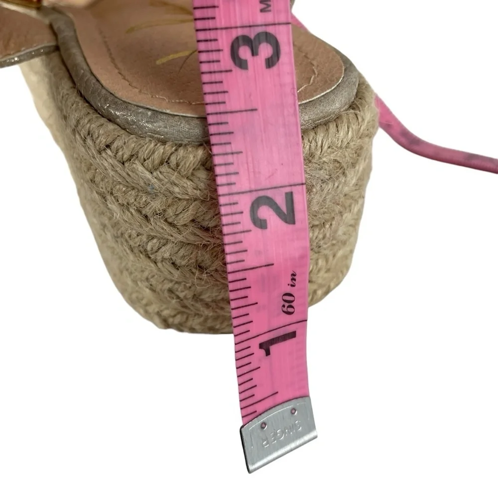 Lulu's Platform Cobi Beige Snake‎ Espadrille Sandals Size 5.5 Neutral Ankle Wrap